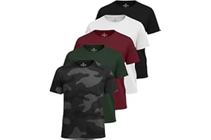 Real Essentials 5 Pack: Boys' Mesh Short Sleeve Athletic T-Shirt - Youth Kids Teens Active Basketball Tops (4-18 Years)