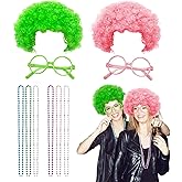 10 piece Fluffy Afro Synthetic Wig Set Halloween Party Cosplay Funny take pictures Costume Accessories for Men and Women