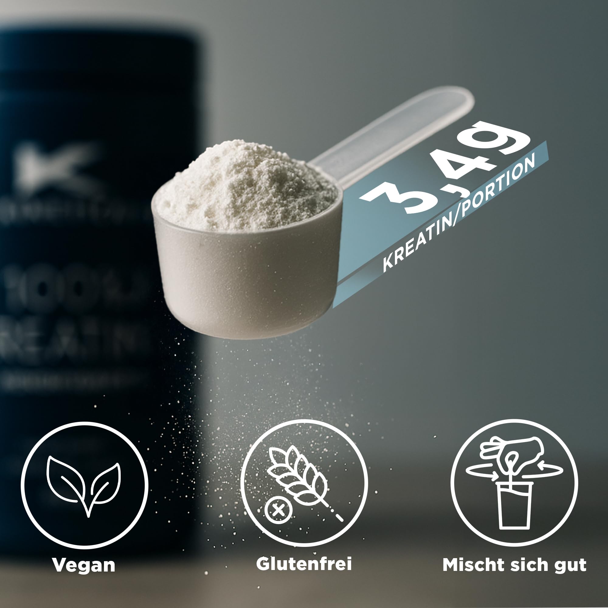 Kinetica Sports Creapure® 100% Kreatin Monohydrat Pulver - Geschmacksneutral | 3.4g Kreatin/Portion, 147 Portionen/500g Packung | Vegan & Glutenfrei | Unterstützt Leistungsfähigkeit & Muskelkraft 4