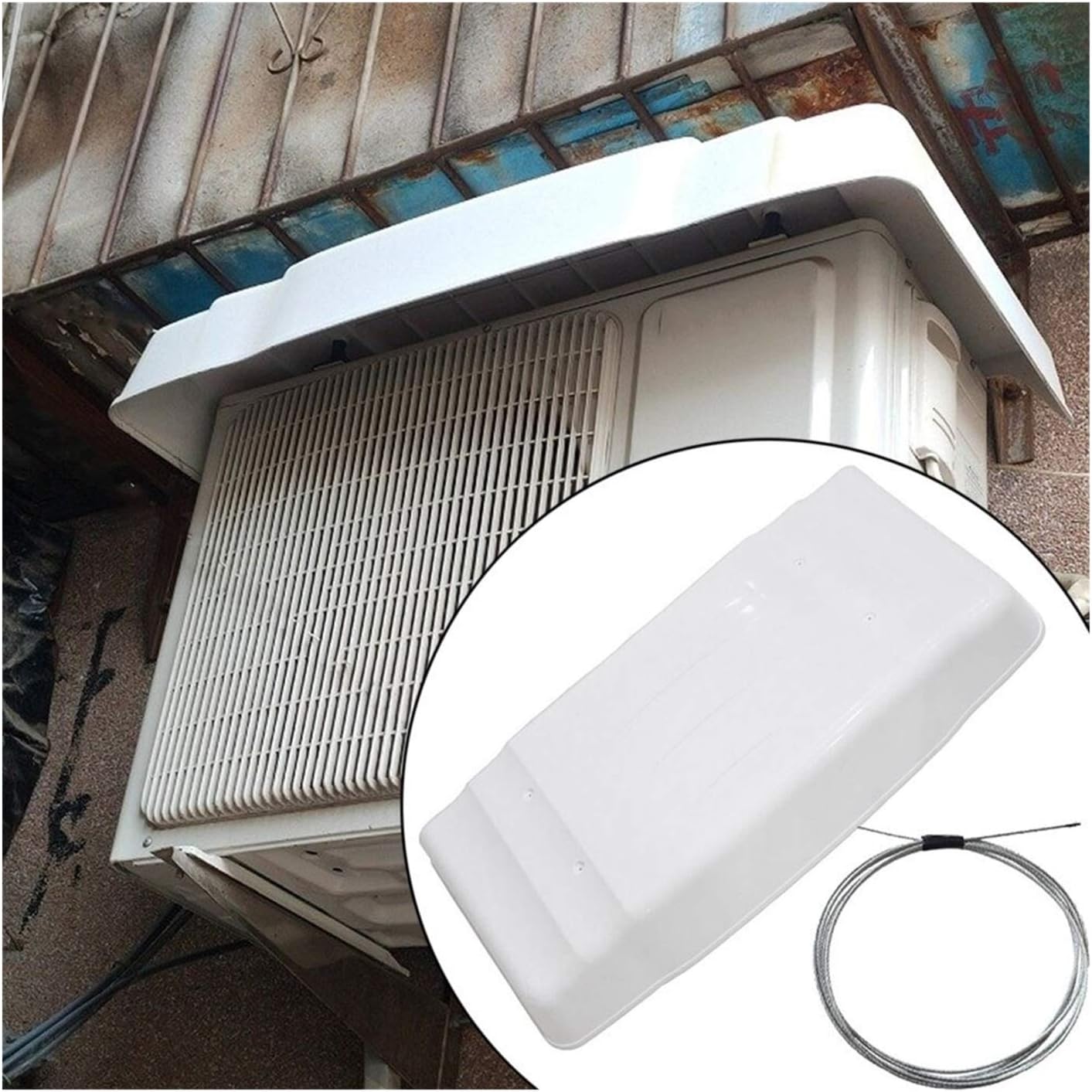 LSXIAO Outdoor Air Conditioner Hood, Plastic Canopy, Rain Cover, Awning