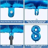 Balloon Dance 40 Inch Blue Number 7 Party Balloons Kit with Stars and Happy view 4