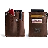 Hide & Drink, Front Pocket Wallet Handmade from Full Grain Leather - Multi-Tool Pouch, Card Holder, Money Organizer, Travel Accessories (Bourbon Brown)
