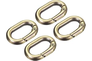 uxcell Spring Oval Ring, Round Spring Snap Clip Trigger Spring Keyring Buckle for Bags Purses Keychain