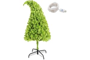 WETRBWEH Grinch Christmas Tree 5.7FT Bendable Prelit, Grinch Tree Whimsical Christmas Tree Artificial Christmas Tree Stand, Grinch Christmas Decorations for Christmas Party Decor