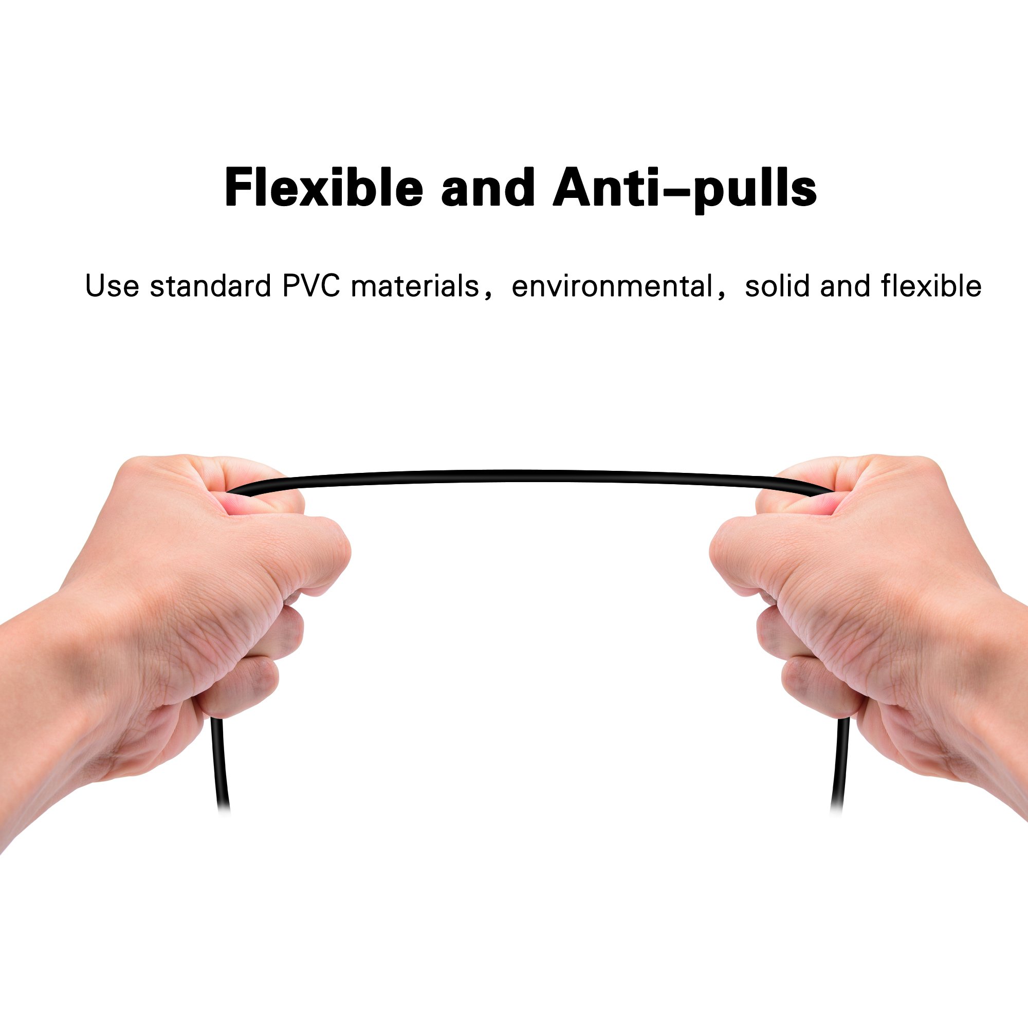 Kinps 5M Audio Auxiliary Stereo Extension Cable 3.5mm Male to Female, Stereo Jack Cord for Phones, Headphones, Speakers, Tablets, PCs, MP3 Players and More (16.6ft/5m, Black)