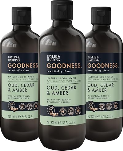 Baylis & Harding Goodness Oud Cedar Amber Body Wash 500 ml Pack of 3