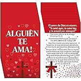 Fankya 240pcs Spanish Christian Valentines Cards Gospel Tracts Religious St. Valentine Romans Road Salvation Tracts Jesus Loves You Bible Cards for Evangelism Easter (Alguien Te Ama)