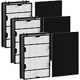 HAPF600 HEPA Filter Replacement Compatible with Holmes Air Purifier HAPF600 HAPF8650 HAP615 HAP625 HAP650, 3 Filter Replacement &3 Carbon Pre-filters, Part #HAPF600D, HAPF600D-U2