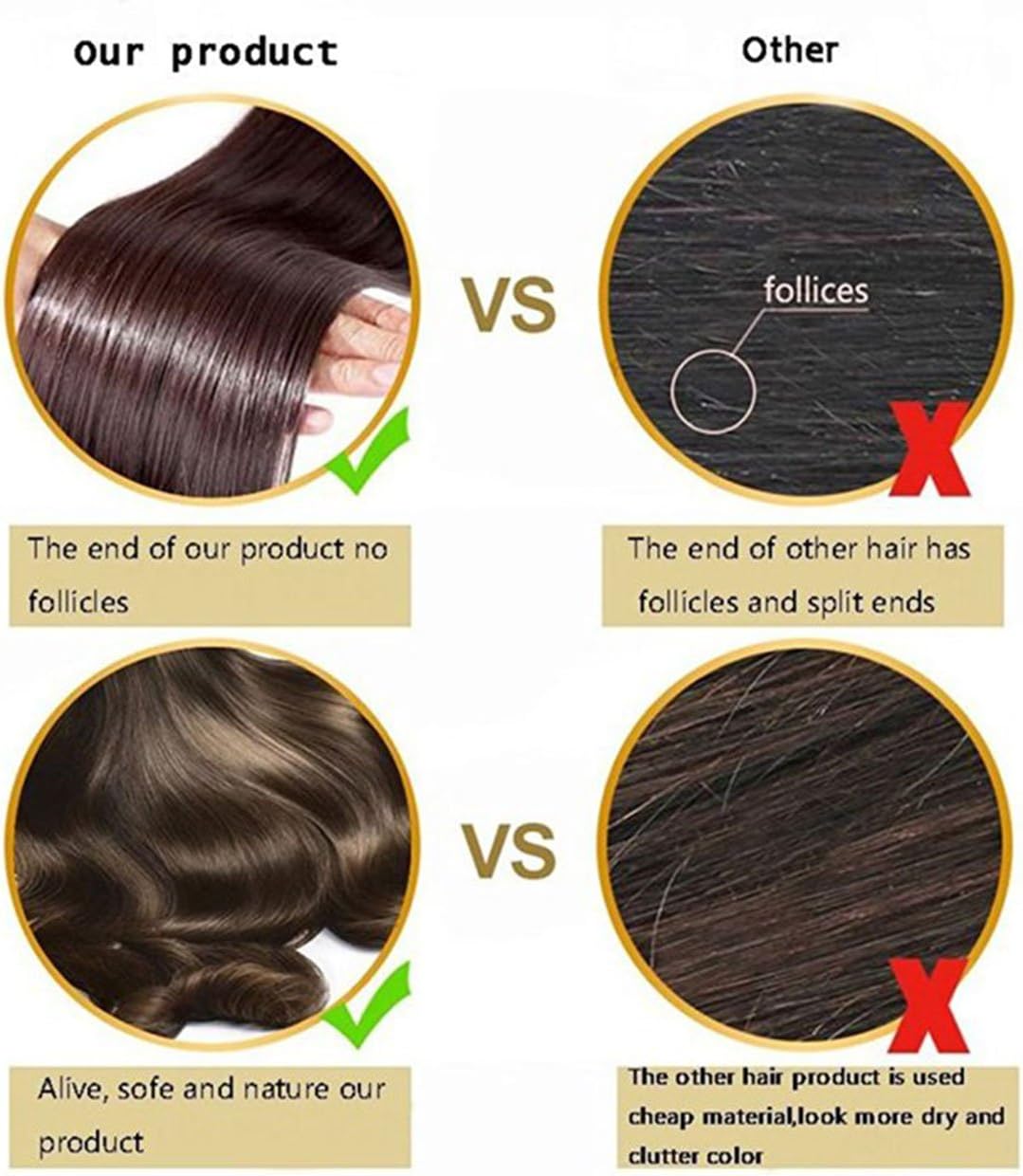 S-noilite Fashion 8 Piece Clip in Hair Extensions Long Full Head 18 Clips 24 inches Curly Dark Brown & Ash Blonde - Image 4