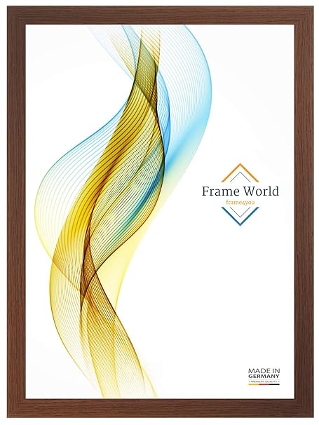 Frame World FW35 Bilderrahmen für 80 cm x 120 cm Bilder, Farbe: Wenge-Braun, MDF-Holz Rahmen nach Maß mit entspiegeltem Acryl