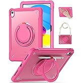 BRAECN for iPad (A16) 11th/10th Generation Case 11 inch 2025/10.9'' 2022 Handle Protective Cover 360 Rotating Ring Stand, Shockproof Dropproof Case for Kids Kickstand & Pencil Holder & Shoulder Strap