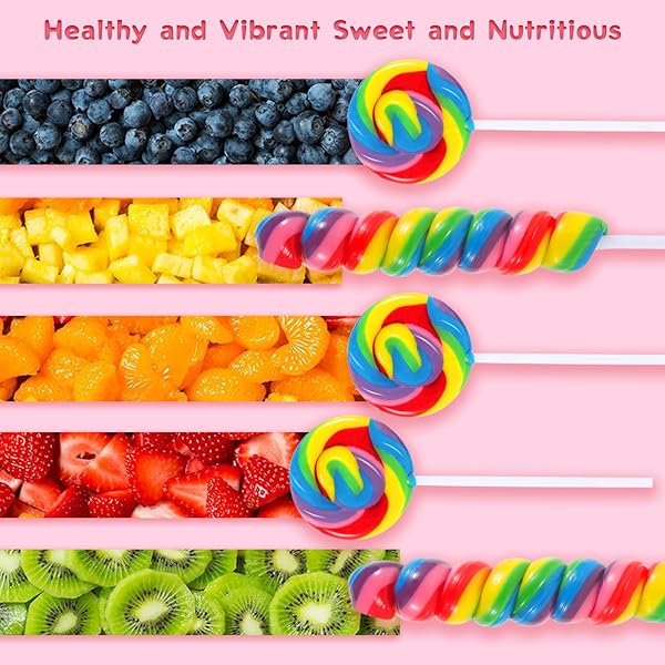 BIG SIZE! 24 PACK TWISTY LOLLIPOP, SWIRL LOLLIPOP, RAINBOW TWIST AND SWIRL LOLLIPOPS INDIVIDUALLY WRAPPED BULK, KID’S LOLLIPOPS CANDY FOR BIRTHDAY, NET 17G MIXED FRUIT FLAVOR