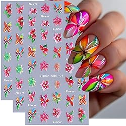 Flower Nail Art Stickers 5D Embossed Flowers Nail