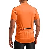 Bikewa Men's Cycling Jersey Moisture Wicking Short Sleeve UPF Half Zip Bike Road Riding Biking Shirts for Men Zipper Pockets