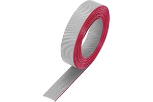MECCANIXITY 28AWG IDC Wire Flat Ribbon Cable 3 m/9.8ft Length 1mm Pitch 16 Pin Gray for JTAG/ISP Connecting