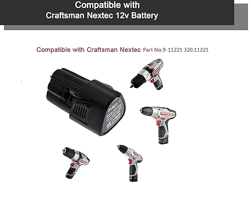 Fukuai 12V 2600mAh Replacement Craftsman Nextec 12 Volt Lithium