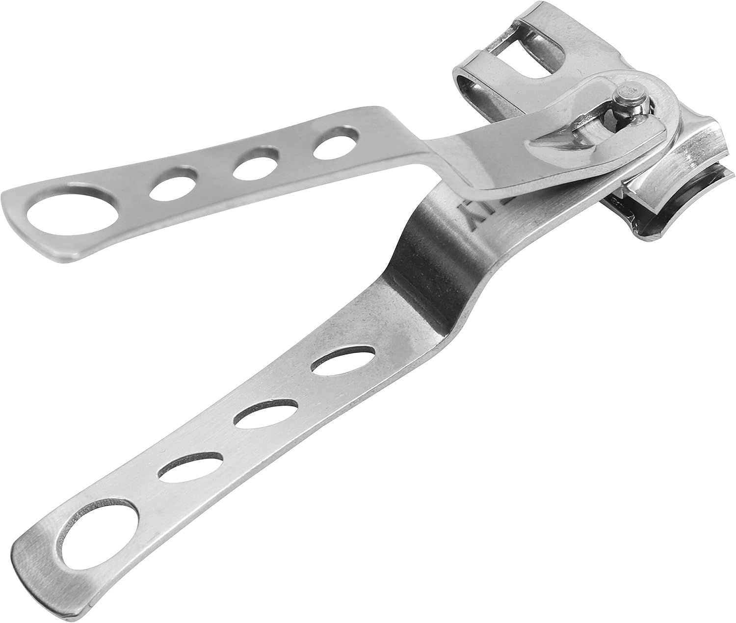 Bizarre.ly Stainless Steel Long Handled Toenail Clipper with Case, 9.9cm, 360 Degree Rotating Swivel Head