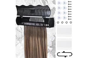 IDN BEAUTY Hair Extension Holder Stand for Styling, 4 Installation Modes With Tool, Hair Extension Holder Designed to Securely Hold Your Extensions for Washing, Styling, Packing and Storing (Black)