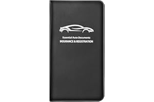 Giftguys Car Registration and Insurance Holder, Registration and Insurance Card Holder, Leather Vehicle Card Document Glove Box Organizer with Magnetic Closure for Essential Document, Driver License