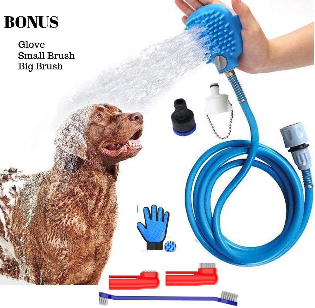 VISMIINTREND Pet Dogs and Cats Shower Sprayer Kit with Silicon Grooming Glove