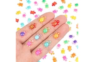Yonseng 200pcs Mini Resin Turtles Luminous Tiny Turtle for Crafts Dollhouse Miniatures Mini Resin Things Animals for Fairy Garden Micro Landscaping Decoration Home Decor, 10 Colors(0.4 * 0.5inch)