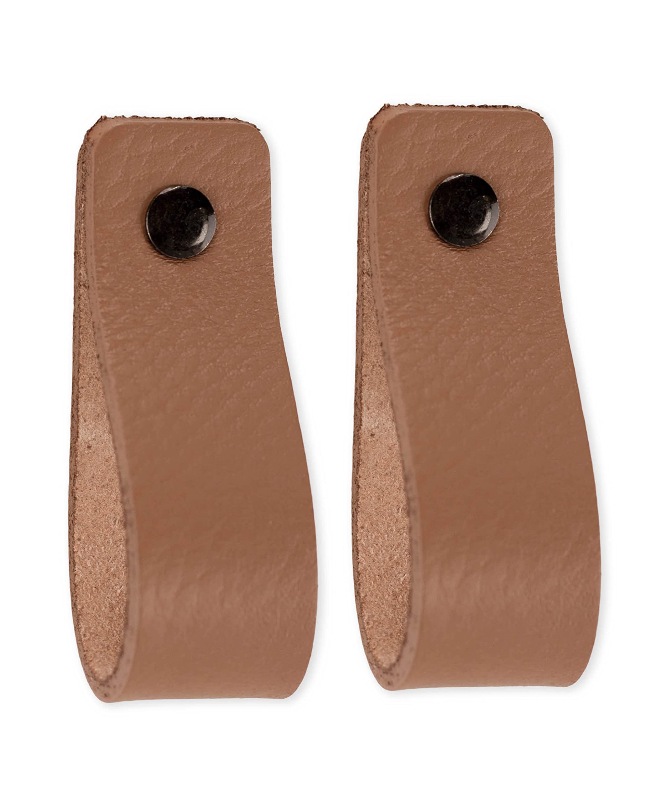 Brute Strength - Leather Handles for Furniture - Taupe - 2 pcs - 16,5 x 2,5 cm - Cabinet Handle, Door Handle for Kitchen, Bathroom, cabinets, Dresser, Wood