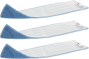 Rubbermaid FGQ40900BL00 18-Inch Standard Microfiber Damp Room Mop, Blue (Pack of 3)
