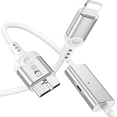 Hard Drive Cable USB 3.0 Micro B to for Lightning MFi-Certified Camera Cord | 3.9FT DSLR Camera Adapter OTG Cable External Hard Drive USB 3.0 Micro B Cord for iPhone 14 13 12 Pro XR Import Photos Video