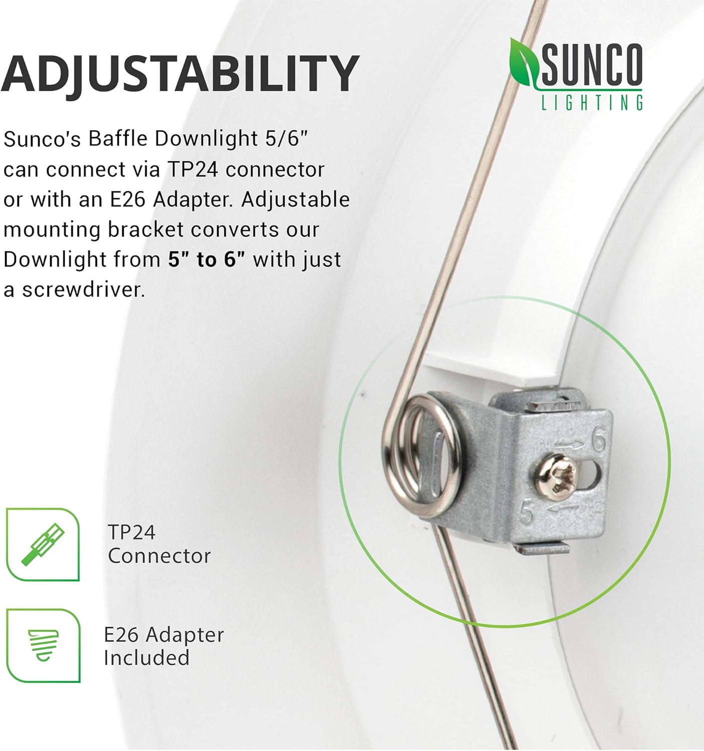 Sunco Lighting 4 Pack 5/6 Inch LED Recessed Downlight, Baffle Trim, Dimmable, 13W=75W, 3000K Warm White, 965 LM, Damp Rated, Simple Retrofit Installation - UL + Energy Star - - 