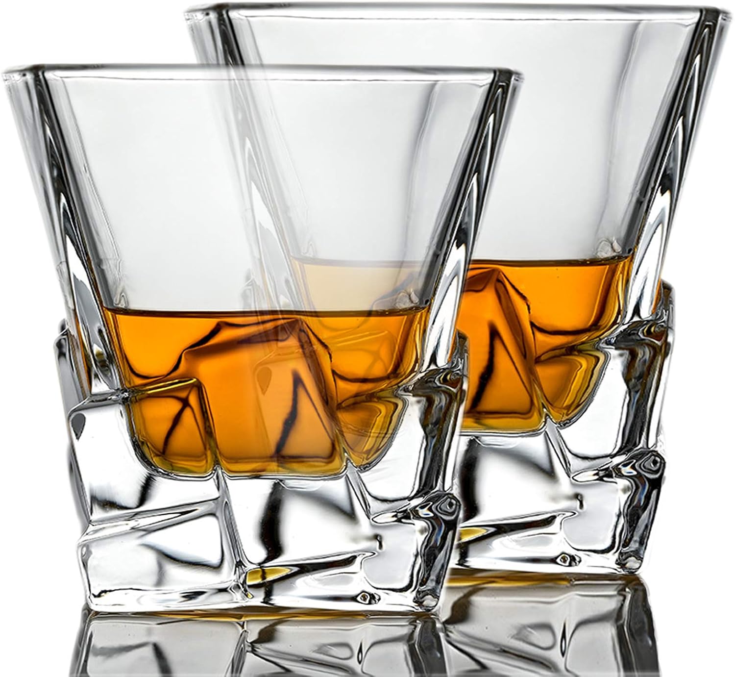 Whiskey Glasses, Set of 2 Thick Weighted Bottom Rocks