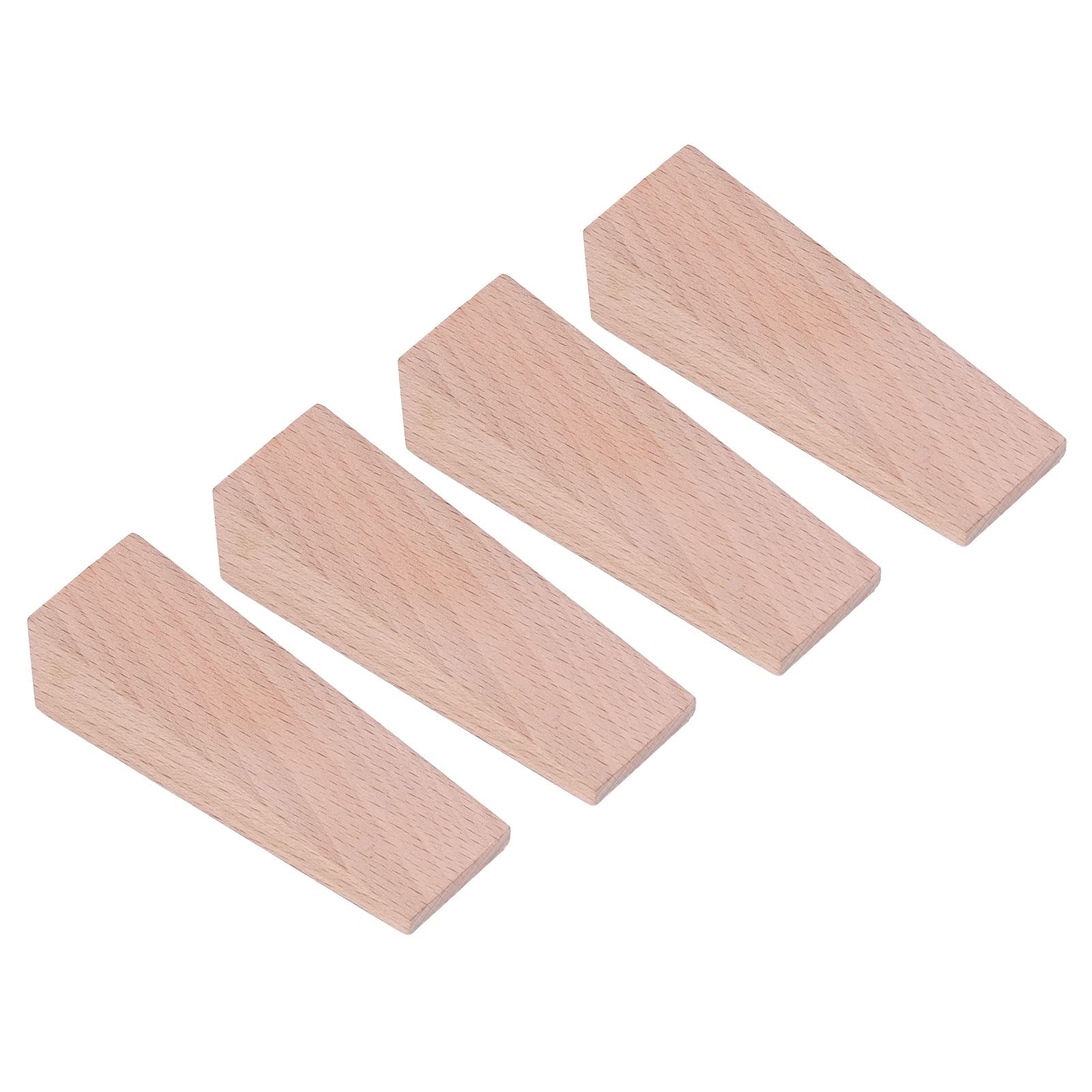 4X Wooden Door Wedge, Triangle Anti Slip Door Stopper, Pack of 4 Wood Door Wedge Stoppers, Non Slip Door Stopper, Door Jammer Security Stopper