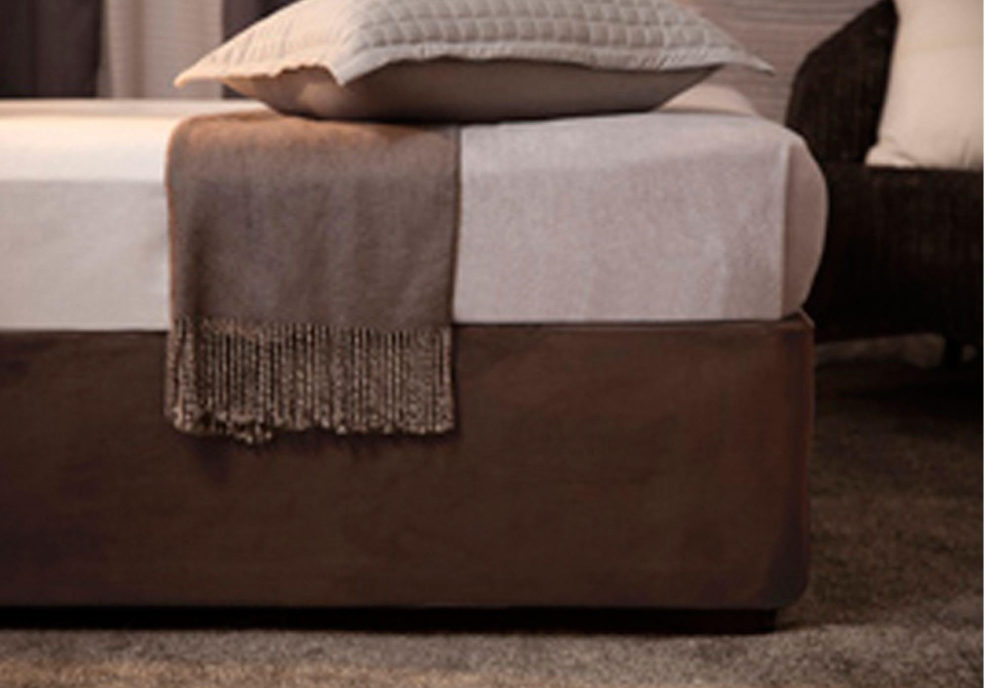 Divan Bed Base Wrap Valance Sheet - Transforms a drab looking bed base Faux Suede (Chocolate, Double)