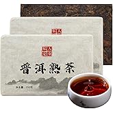 CHADUO Puerh Tea Brick Ripe Pu erh Tea Premium Grade Yunnan Pu-erh 17.64oz / 500g (250g*2) Aged For 5 Years Rich Red Date Fragrance 普洱熟砖 普洱茶 云南普洱茶 熟茶