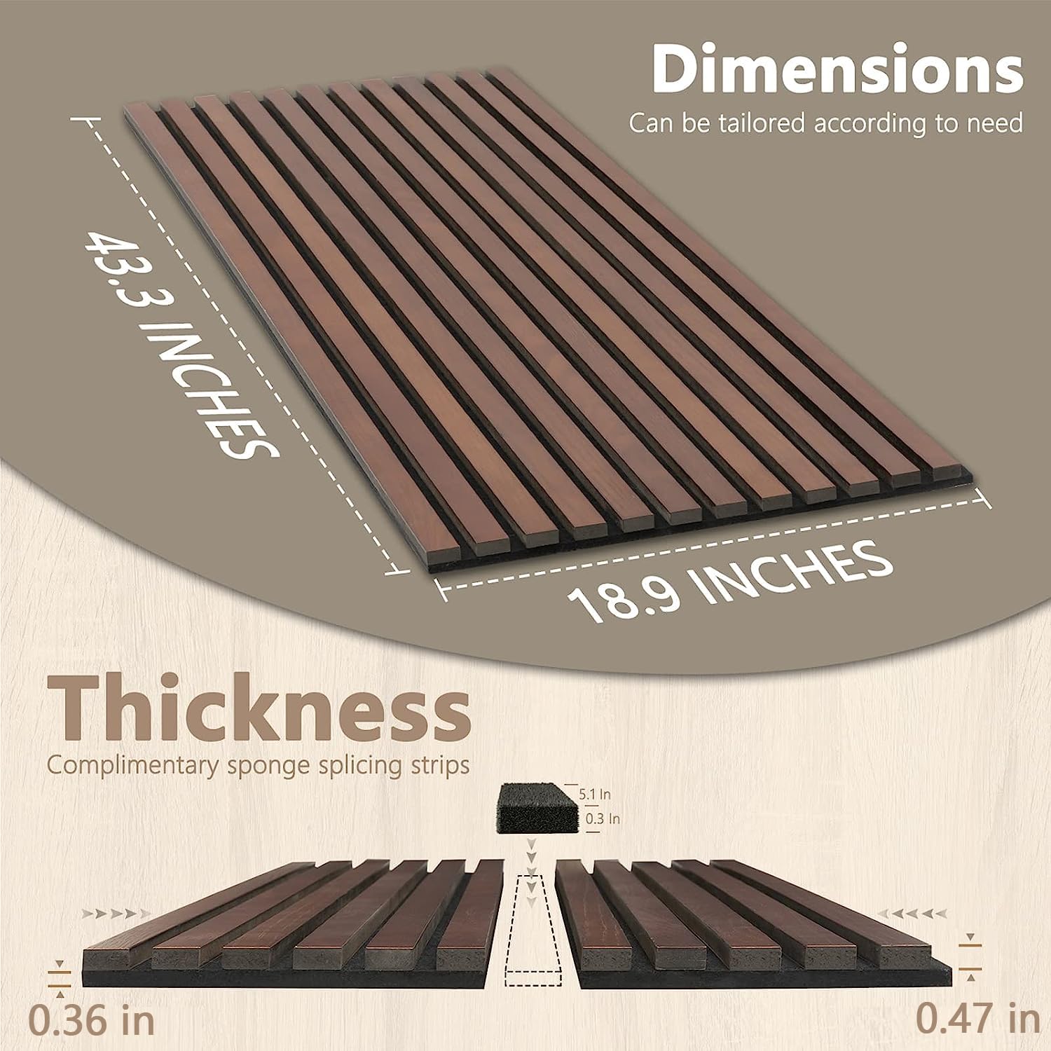 Mua Acoustic Wood Slat Wall Panels with Foam for Interior Wall Decor ...