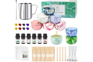Trulloyoo Candle Making Kit for Adult, DIY Candle Making Supplies Include Beeswax, Wicks, Candle Tins, Essential Oils, Dyes, DIY Arts & Crafts Gift for Kids, Beginners, Adults
