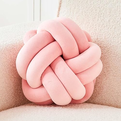 Uvvyui Knot Pillow Ball, Soft Dusty Pink Home Decor Knotted