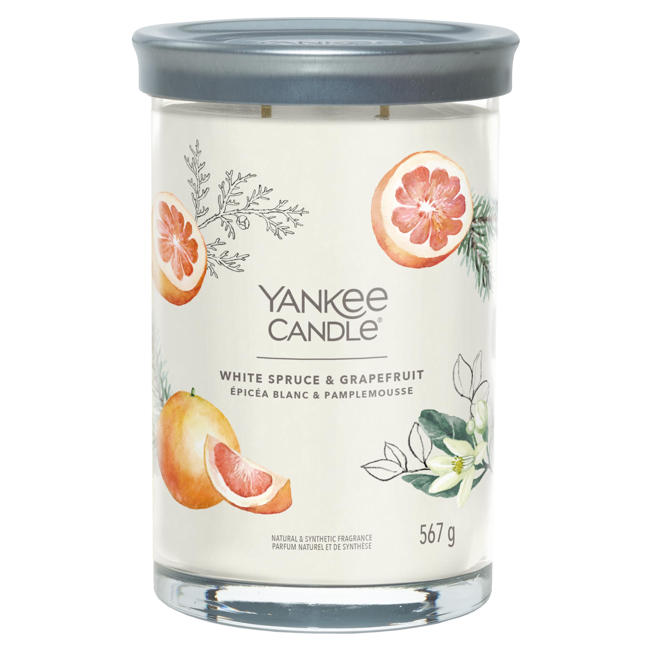Yankee Candle Signature Scented Candle | White Spruce & Grapefruit Large Jar Candle with Double Wicks | Soy Wax Blend Long Burning Candle | Perfect Gifts for Women