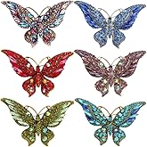 6 Pieces Rhinestone Butterfly Brooch Elegant Lapel Pins Dress Accessories Jewelry Gift For Women Girls Daily Decoration