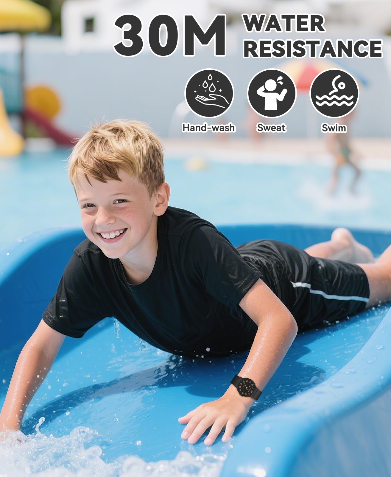 SOCICO Kids Analog Watch Boys Girls, Thin Dial 30M Waterproof Camouflage Sports Watch, Easy to Read Children's Wrist Watches with Soft Band for Ages 5-15 Kids Great Birthday Gifts Christmas Day