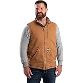 Berne Men's Heartland Sherpa-Lined Washed Duck Vest