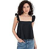 LE BOP Women's Claire Ruffle Strap Top