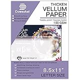 Translucent Vellum Paper, Dowsabel 68LBS 8.5 x 11 inches Printable Vellums for Card Overlays, Invitations Belly Bands, Envelo