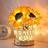 Sunflowers Flower Lamp,Rechargeable Cordless Touch