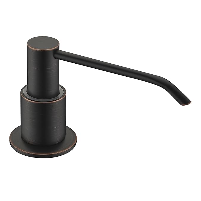 Black Soap Dispenser, Avola Solid Brass Built in Pump Kitchen Sink Dish