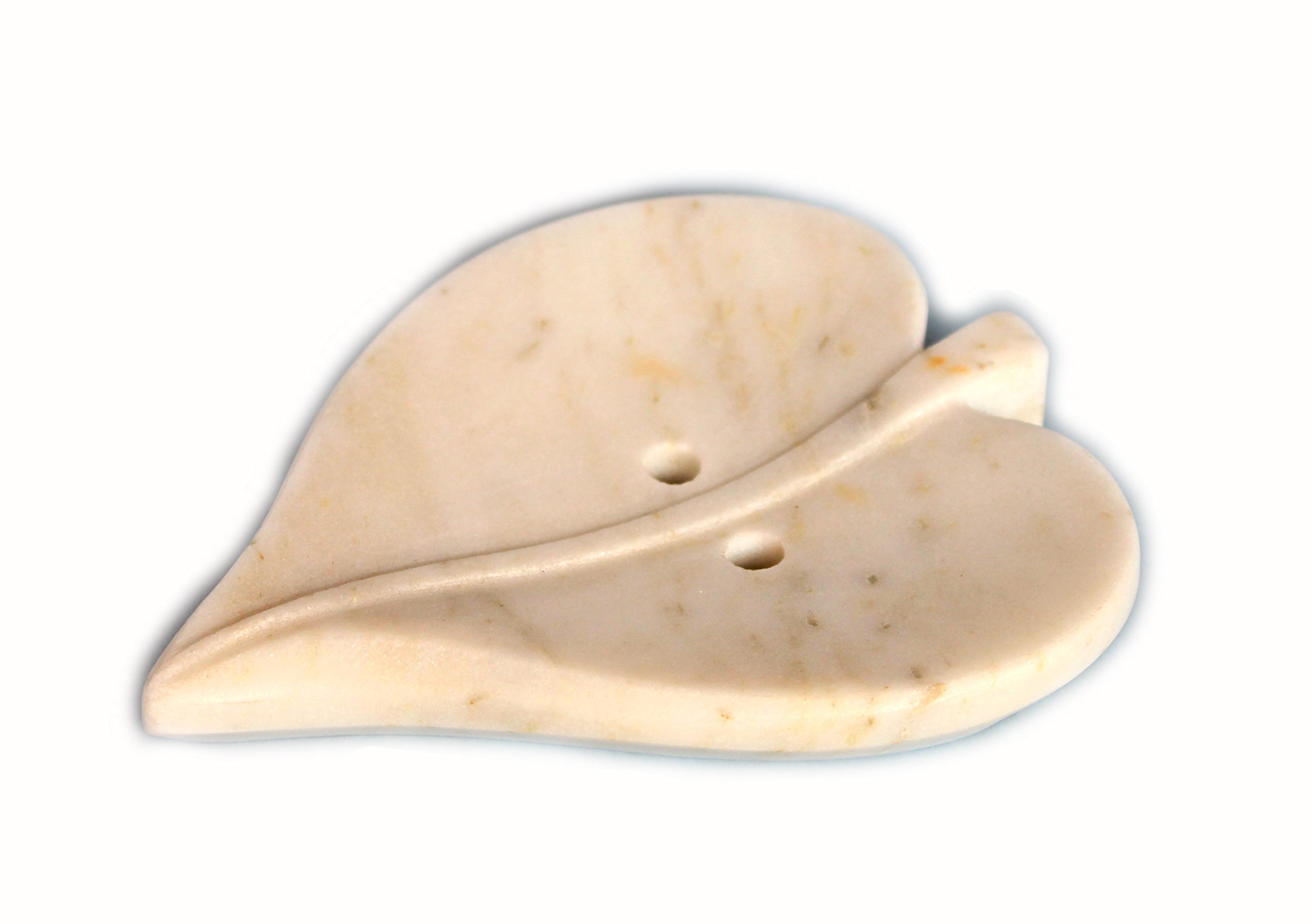 KLEO Marble Stone Soap Dish Soap Holder Bath Accessories Bathroom Accessories (Leaf Shaped)