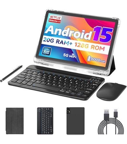 Amazon.com : Android 15 Tablet 10 inch, 2 in 1 Tablets with