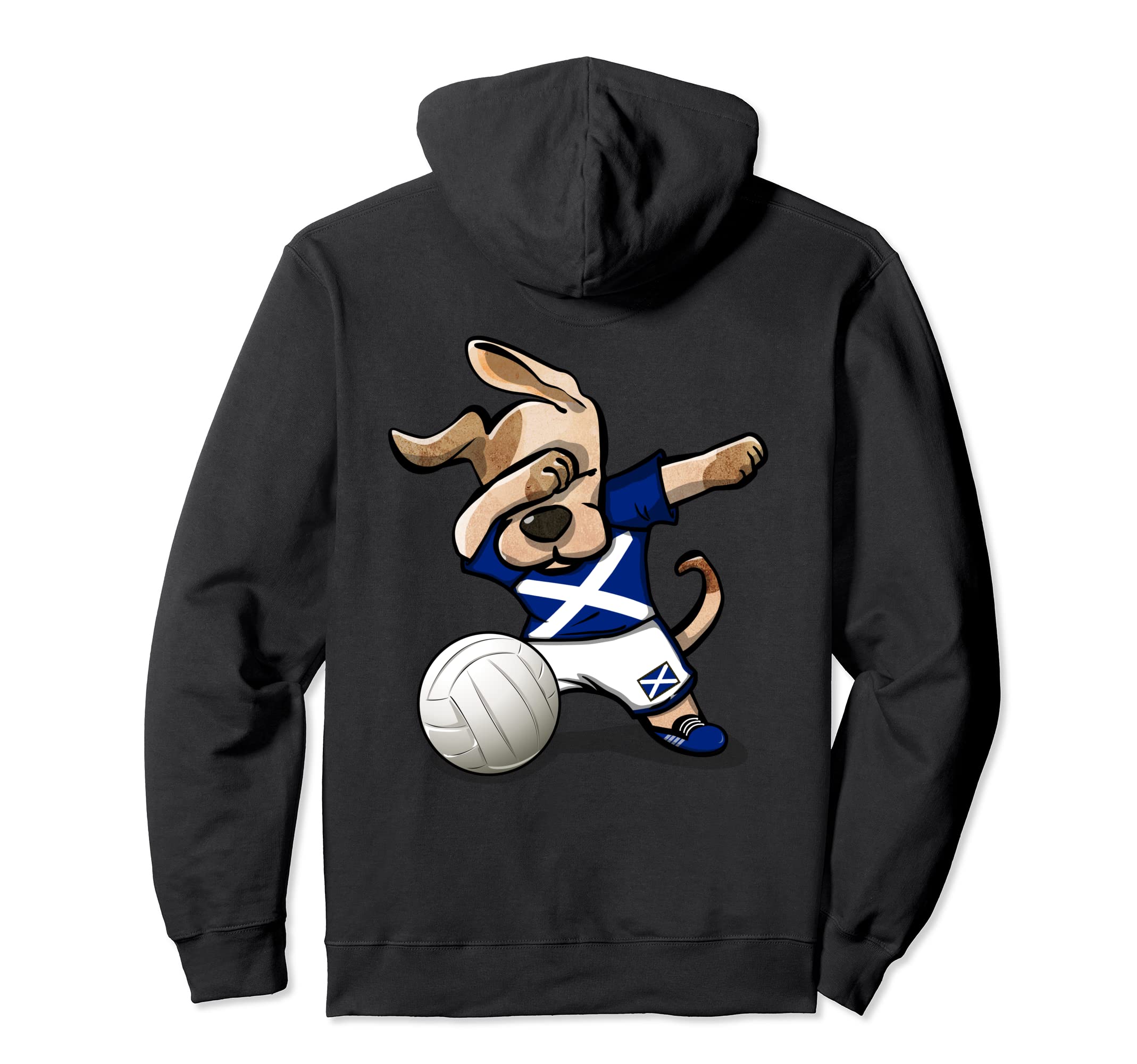 Dabbing Dog Scotland Volleyball Fans Jersey Scottish Flag Pullover Hoodie