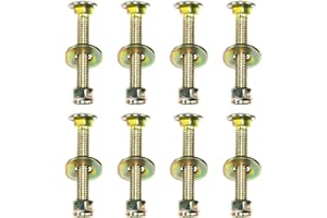 3/8" x 2-1/2" Carriage Bolt of Square Neck and Nylon Lock nut Large Size Washer Assortment Kit by Color Galvanization,Carbon Steel,Grade 2.(8pcs Pack) by metalsuberg