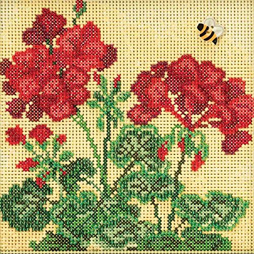 Geranium Beaded Counted Cross Stitch Kit Mill Hill