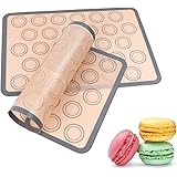 Silicone Baking Mats, Kmeivol 2 Pack Durable Baking Mat, Non-sticky Pastry Mat with Measurements, BPA Free Macaron Silicone M